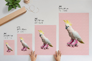 Decorative poster A parrot on roller skates