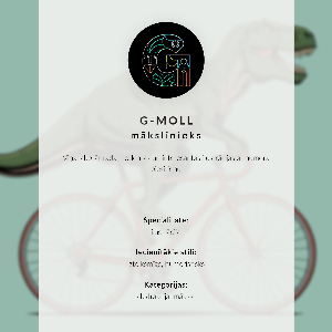 Poster of a dinosaur riding a bicycle