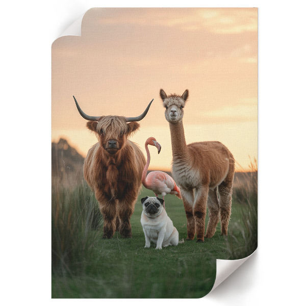 Decorative poster Animals together