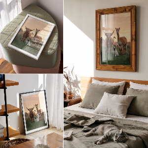 Decorative poster Animals together