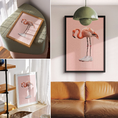Wall print Flamingo in Boots