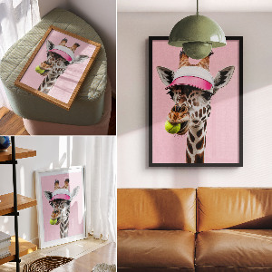 Art print Sporty giraffe
