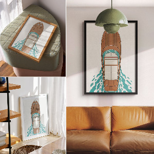 Stylish yacht poster