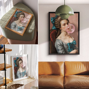 Art print featuring a retro-style woman