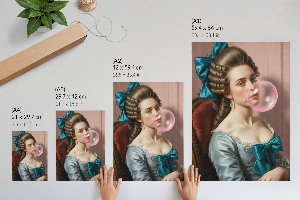 Art print featuring a retro-style woman