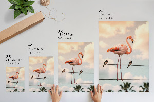 Decorative poster Flamingo on a cable