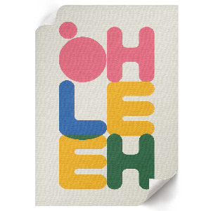 Wall art with a typographic composition