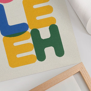 Wall art with a typographic composition