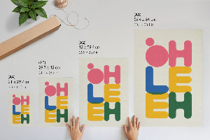 Wall art with a typographic composition