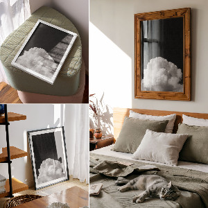 Wall print Clouds in black