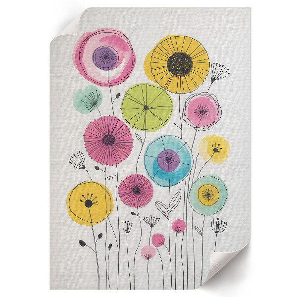 Poster with colorful flowers