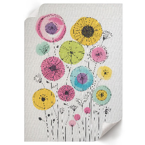 Poster with colorful flowers