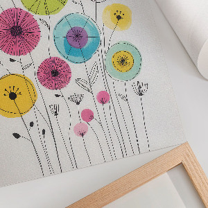 Poster with colorful flowers