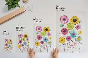 Poster with colorful flowers