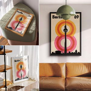 Wall print featuring a retro Berlin design