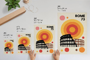 Decorative poster with a retro Rome motif