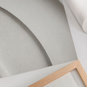 Poster with white curved lines