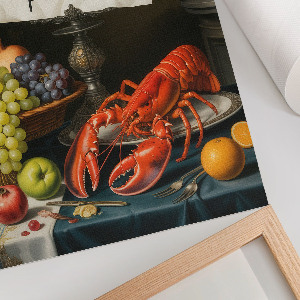 Poster showing a table with food