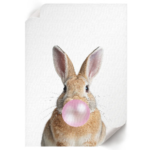 Art print featuring a bunny with gum