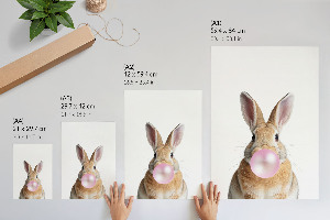 Art print featuring a bunny with gum