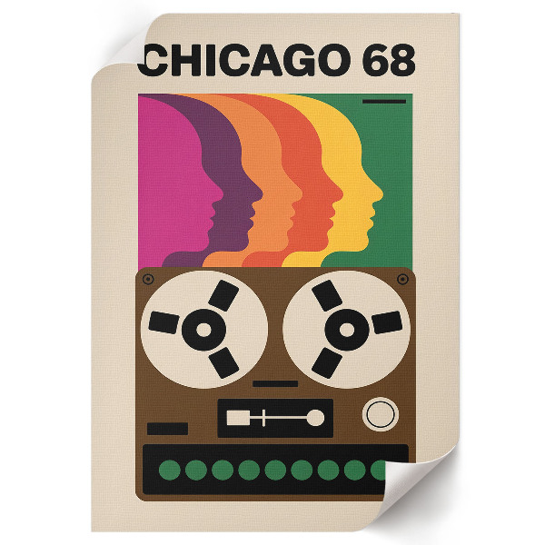 Retro wall art with vintage aesthetics