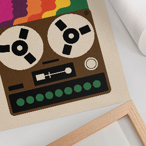 Retro wall art with vintage aesthetics