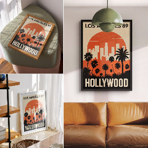 Wall print featuring a Hollywood view