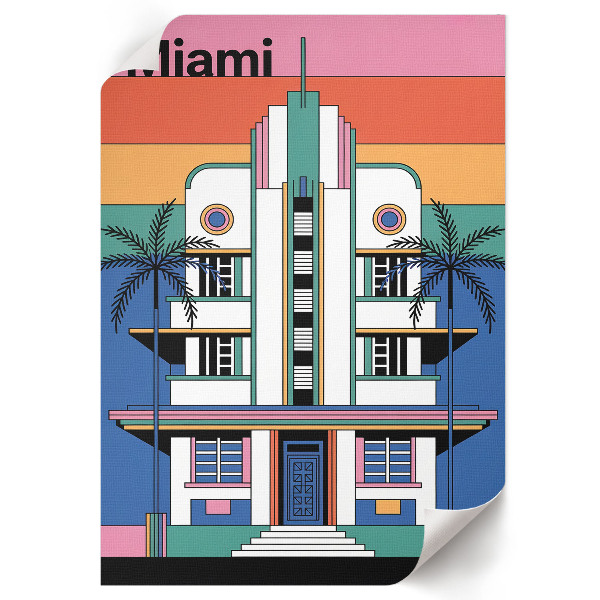 Art print in an Art Deco Miami style