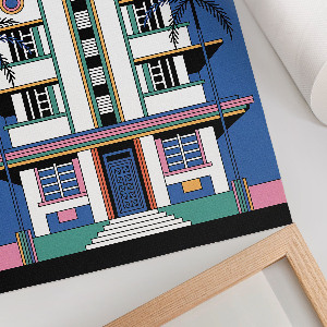 Art print in an Art Deco Miami style
