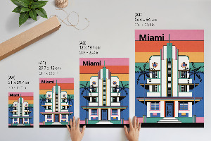 Art print in an Art Deco Miami style