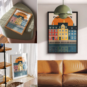 Wall print The city reflected