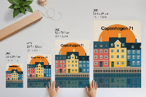 Wall print The city reflected