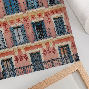 Poster showing colorful architecture