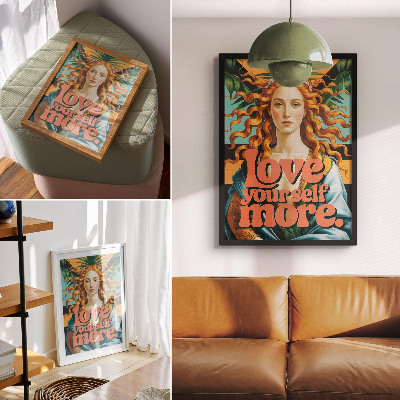 Decorative poster Love yourself more