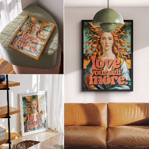 Decorative poster Love yourself more