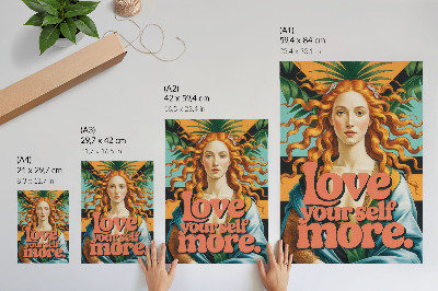 Decorative poster Love yourself more
