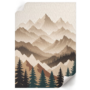 Wall print with a mountain landscape