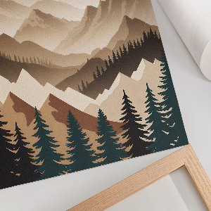 Wall print with a mountain landscape