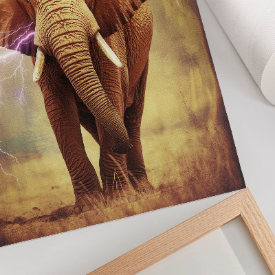 Art print Elephant with lightning