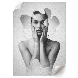 Decorative poster with an abstract portrait