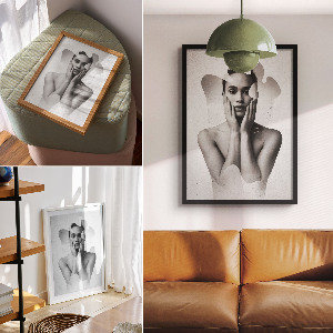 Decorative poster with an abstract portrait