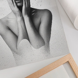 Decorative poster with an abstract portrait