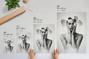 Decorative poster with an abstract portrait