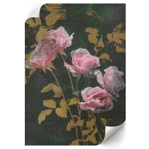 Poster with rose flowers