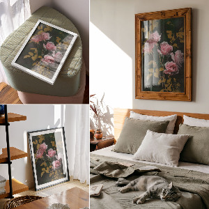 Poster with rose flowers