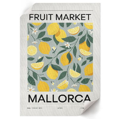 Wall print Lemon pattern
