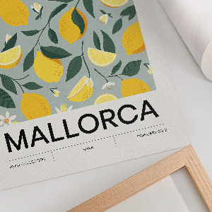Wall print with a lemon pattern