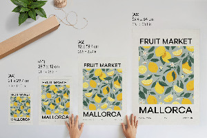 Wall print with a lemon pattern