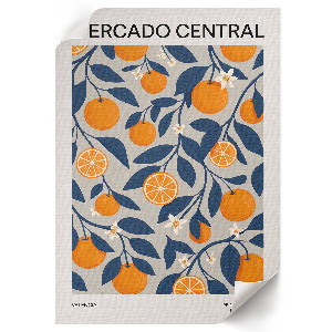 Art print depicting exotic fruits