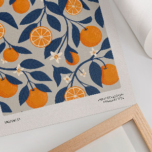 Art print depicting exotic fruits